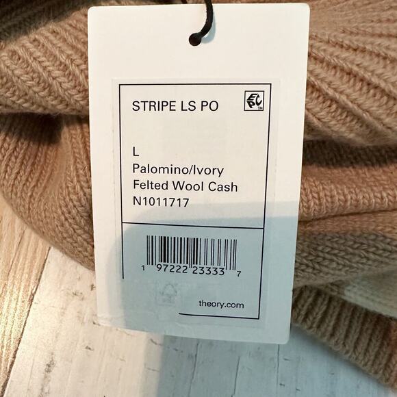 Theory Felted Wool Blend Ribbed Trim Mock Turtleneck Sweater Size Large - Picture 4 of 11